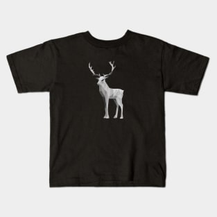 Grey Geometric Stag Kids T-Shirt